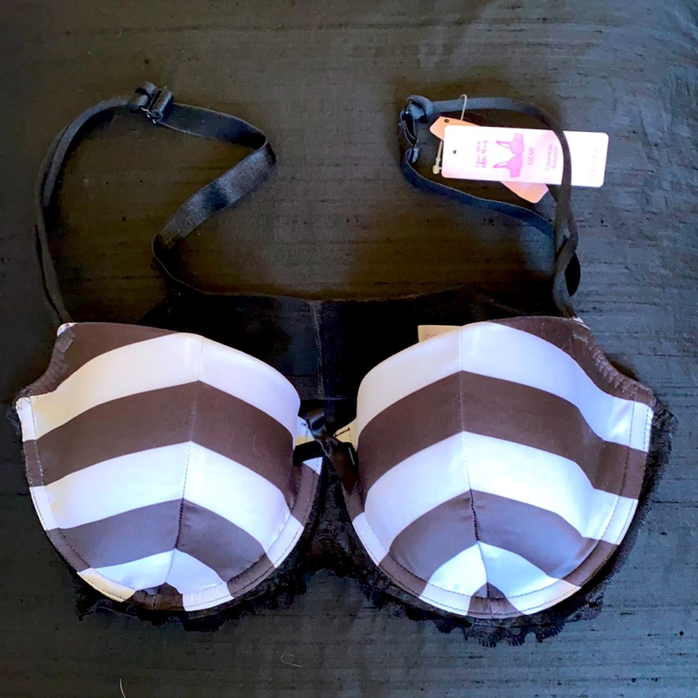 Cacique Black & White Demi Bra